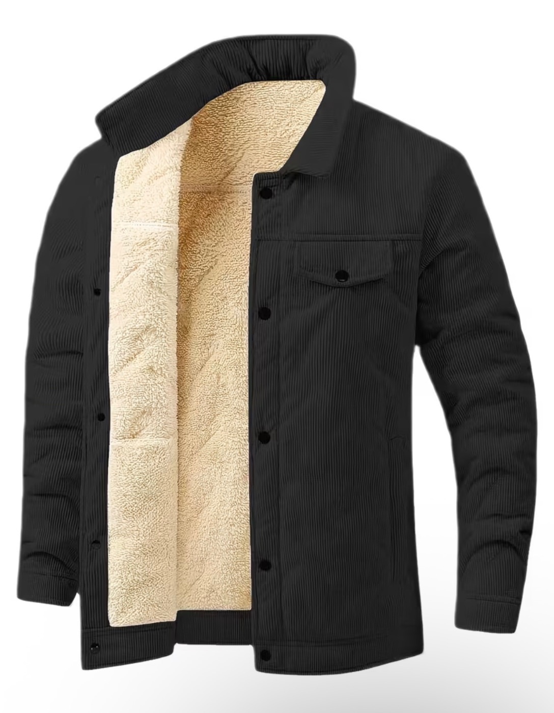 Nouveau manteau d’hiver épais en velours côtelé pour homme