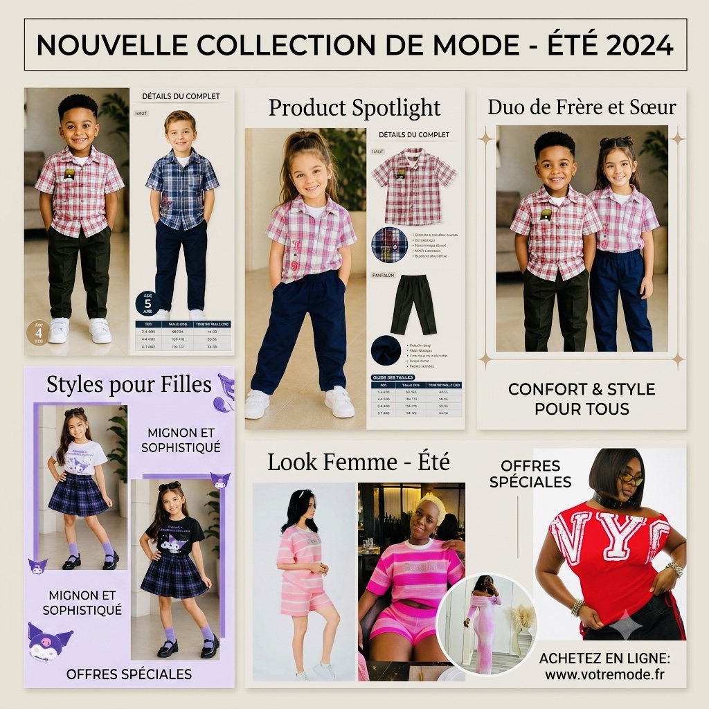 Vêtements & Accessoires Mode pour Femmes et Enfants