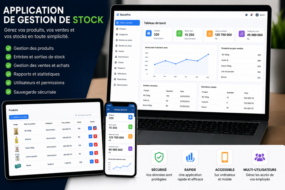 Développeur d'applications de gestion de stock pour entreprises